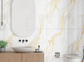 Marble bathroom wall