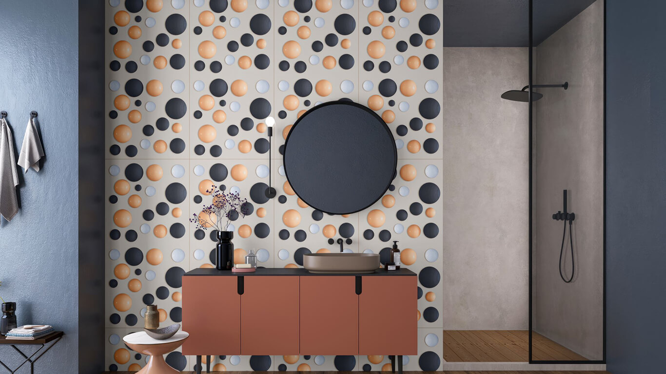 Patterned tile surface